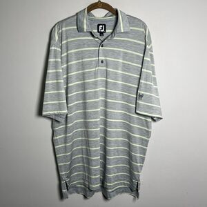 FootJoy Polo Shirt Men’s Large Gray Striped Milburn Country Club Logo Golf
